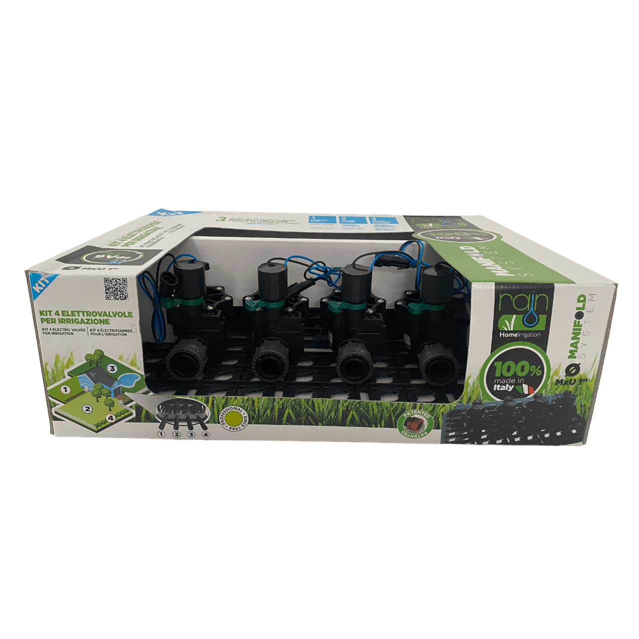 4 Zone Pre - assembled Rack Kit 113 with 4 RN 155 9VDC Solenoid Valves - Irrigation Easy