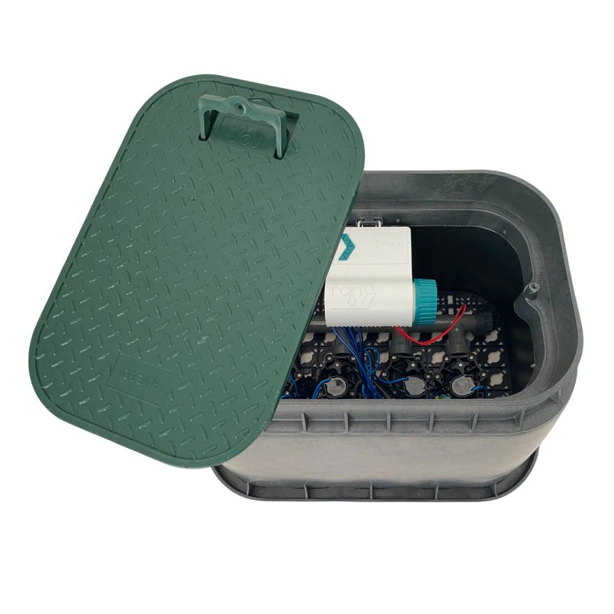 4 Zone Smart Valve Box Kit with Rain Pure Vision Bluetooth Controller - Irrigation Easy