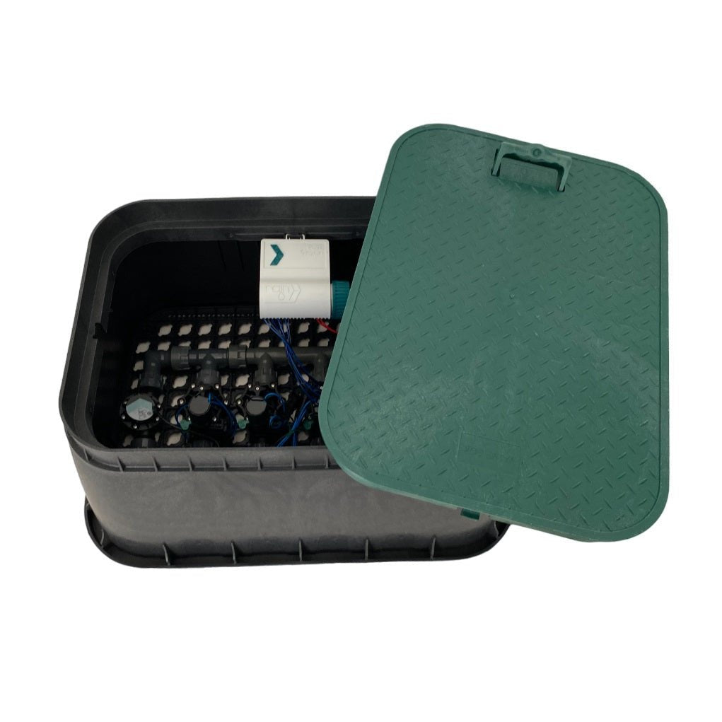 4 Zone Smart Valve Box Kit with Rain Pure Vision Bluetooth Controller - Irrigation Easy