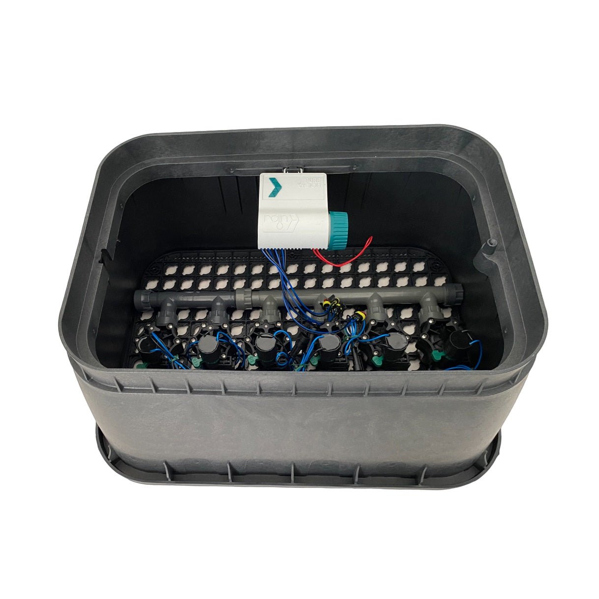 6 Zone Smart Valve Box Kit with Rain Pure Vision Bluetooth Controller - Irrigation Easy