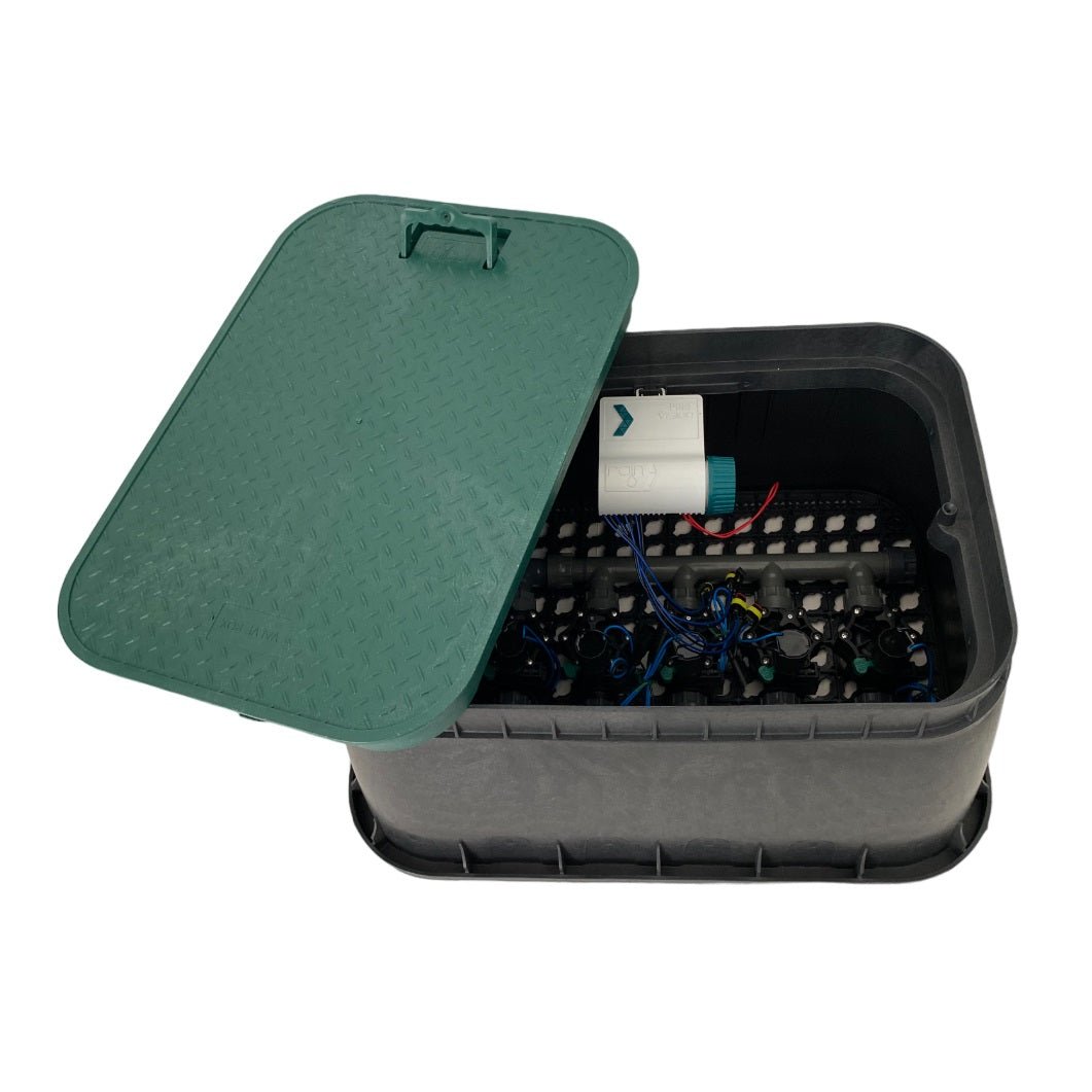 6 Zone Smart Valve Box Kit with Rain Pure Vision Bluetooth Controller - Irrigation Easy