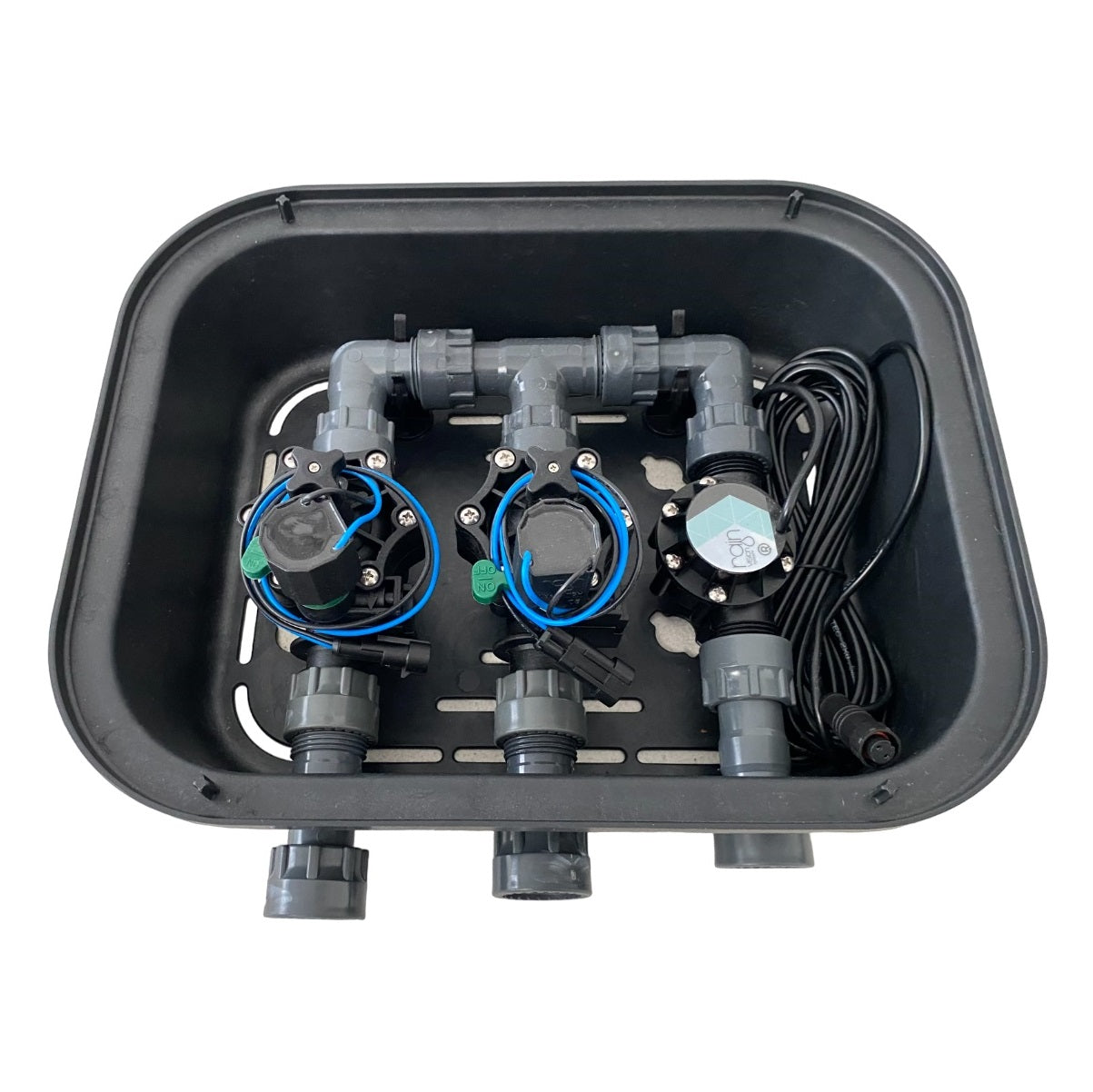 2 Zone Smart Valve Box Kit with Rain Pure Vision Bluetooth Controller