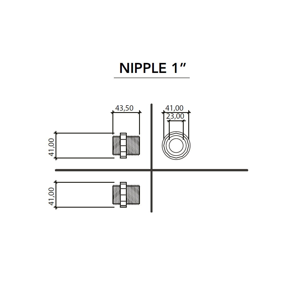 RAIN PVC Manifold Nipple with O Ring MxM - 25mm/1"