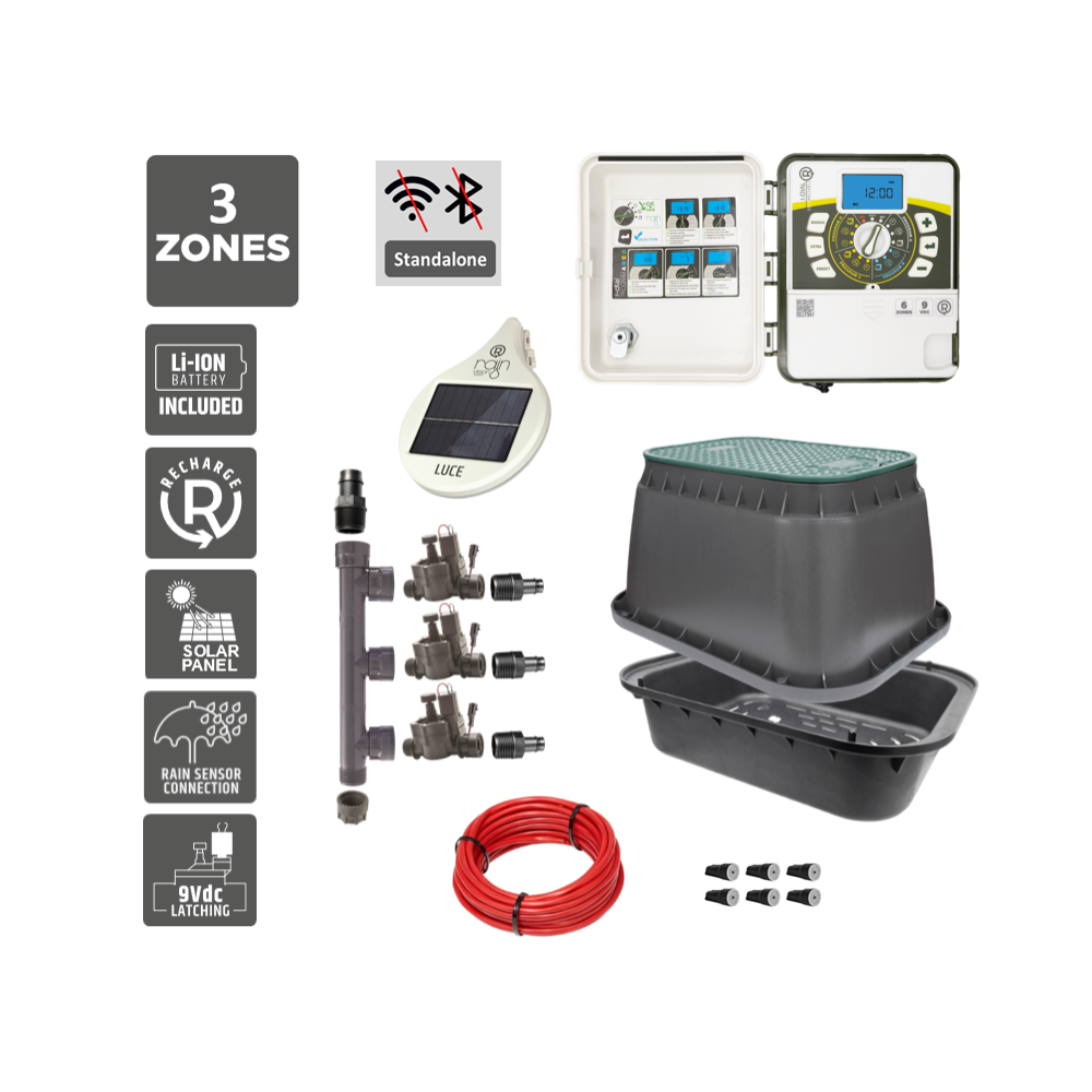3 Zone Smart Valve Box Kit with Rain I-Dial R Controller