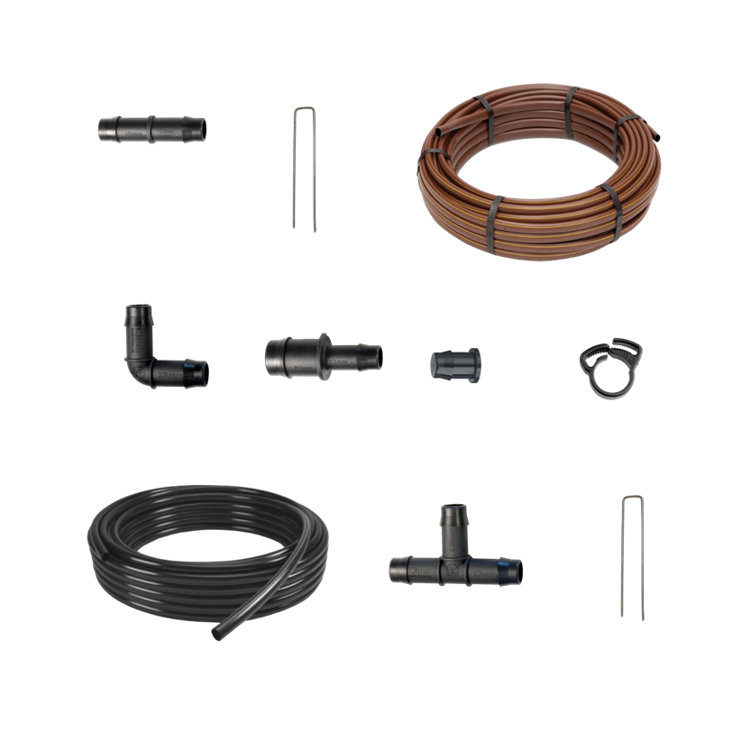 Garden irrigation planner - Dripline Custom Irrigation Design Kit with tubing and connectors