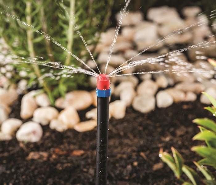 Micro Jet Sprays Full Circle Blue base and Red Cap - Irrigation Easy