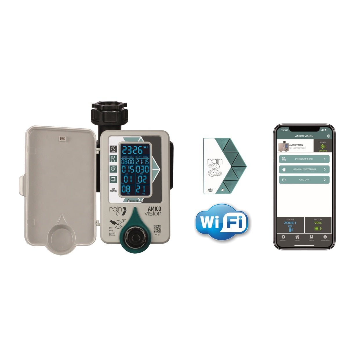 RAIN Amico Vision Single Outlet Bluetooth Tap Timer (Wifi Ready) - Irrigation Easy