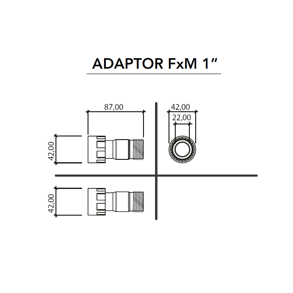 RAIN PVC Manifold Swivel Coupling FxM - 25mm/1" - Irrigation Easy