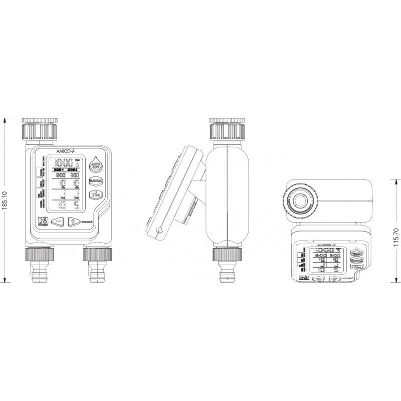 RAIN Amico+2 Dual Outlets Tap Timer