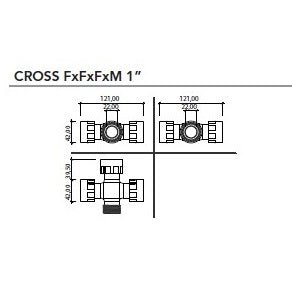 RAIN Manifold Swivel Cross 3Fx1M - 25mm/1" - PVC - Irrigation Easy