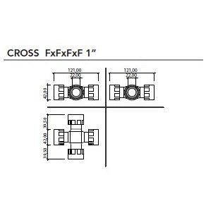 RAIN Manifold Swivel Cross 4F - 25mm/1" - PVC - Irrigation Easy